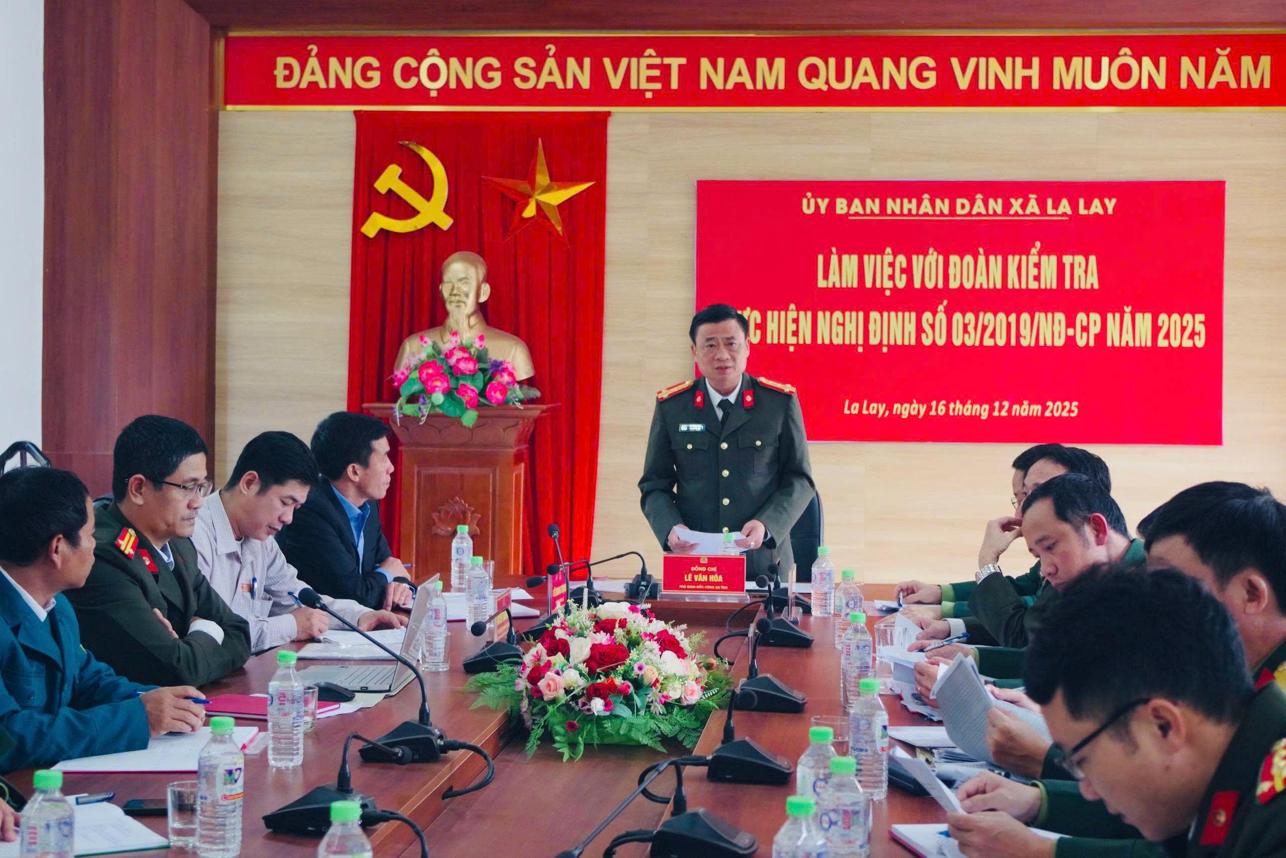 Đoàn kiểm tra thực hiện Nghị định số 03/2019/NĐ-CP làm việc với xã La Lay